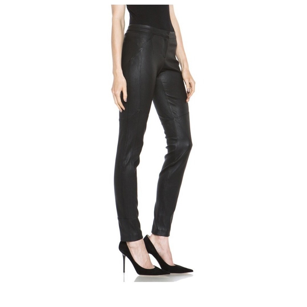 DVF Diane Von Furstenberg 8 Dark Brown Liberty Leather Pants Legging S7185301T13